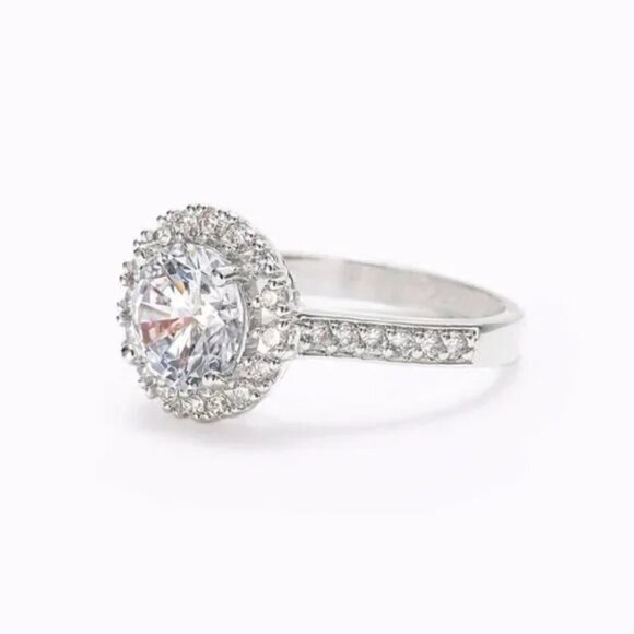 Stella & Dot Elina CZ Halo Engagement Wedding Ring - Size 8 - Picture 7 of 7